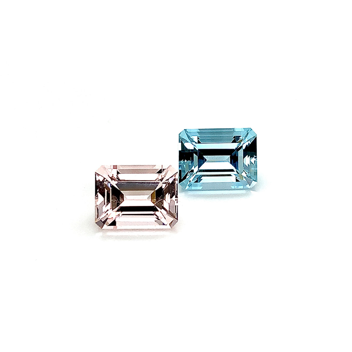 24.97 Carat Aquamarine & Morganite  Reverse Pair Perfect For Jewelry (MX004)