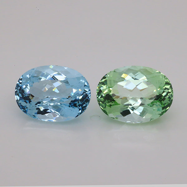 13.41 Carat Tourmaline And Aquamarine Reverse Pair  (MX017)