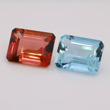 16.34 Carat Tourmaline And Aquamarine Reverse Pair  (MX057)