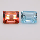 16.34 Carat Tourmaline And Aquamarine Reverse Pair  (MX057)