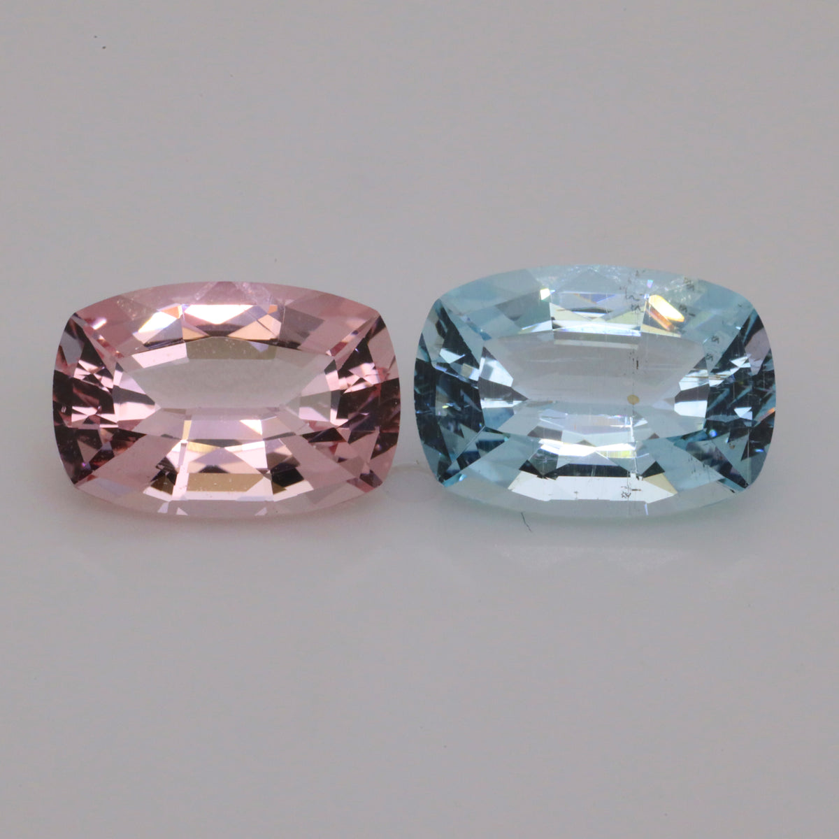 6.19 Carat Aquamarine And morganite Reverse Pair  (MX064)