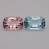 6.19 Carat Aquamarine And morganite Reverse Pair  (MX064)