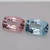 6.19 Carat Aquamarine And morganite Reverse Pair  (MX064)