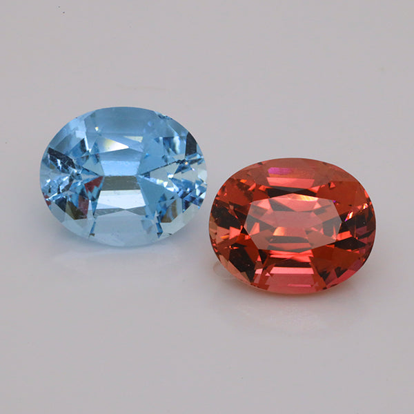 8.39 Carat Tourmaline And Aquamarine Reverse Pair  (MX049)