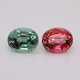 12.83 Carat Pink & Apple Green Colour Tourmaline Pair (TR192)