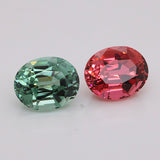 12.83 Carat Pink & Apple Green Colour Tourmaline Pair (TR192)