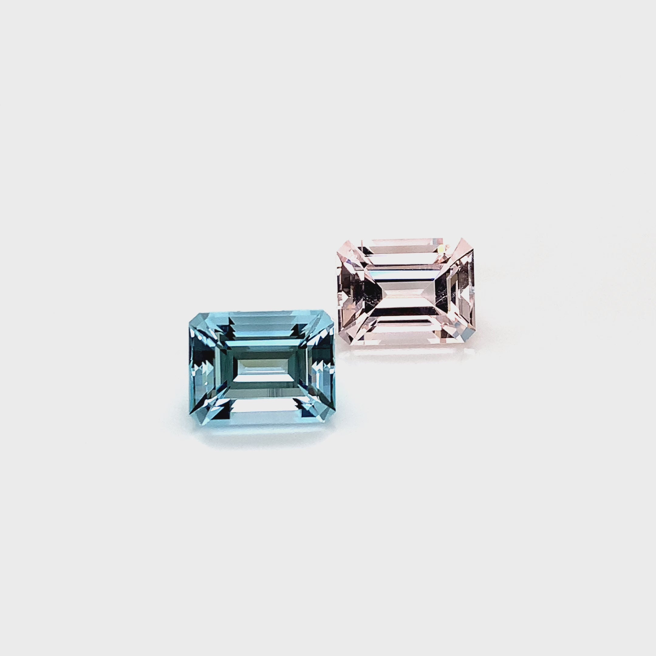 24.97 Carat Aquamarine & Morganite  Reverse Pair Perfect For Jewelry (MX004)