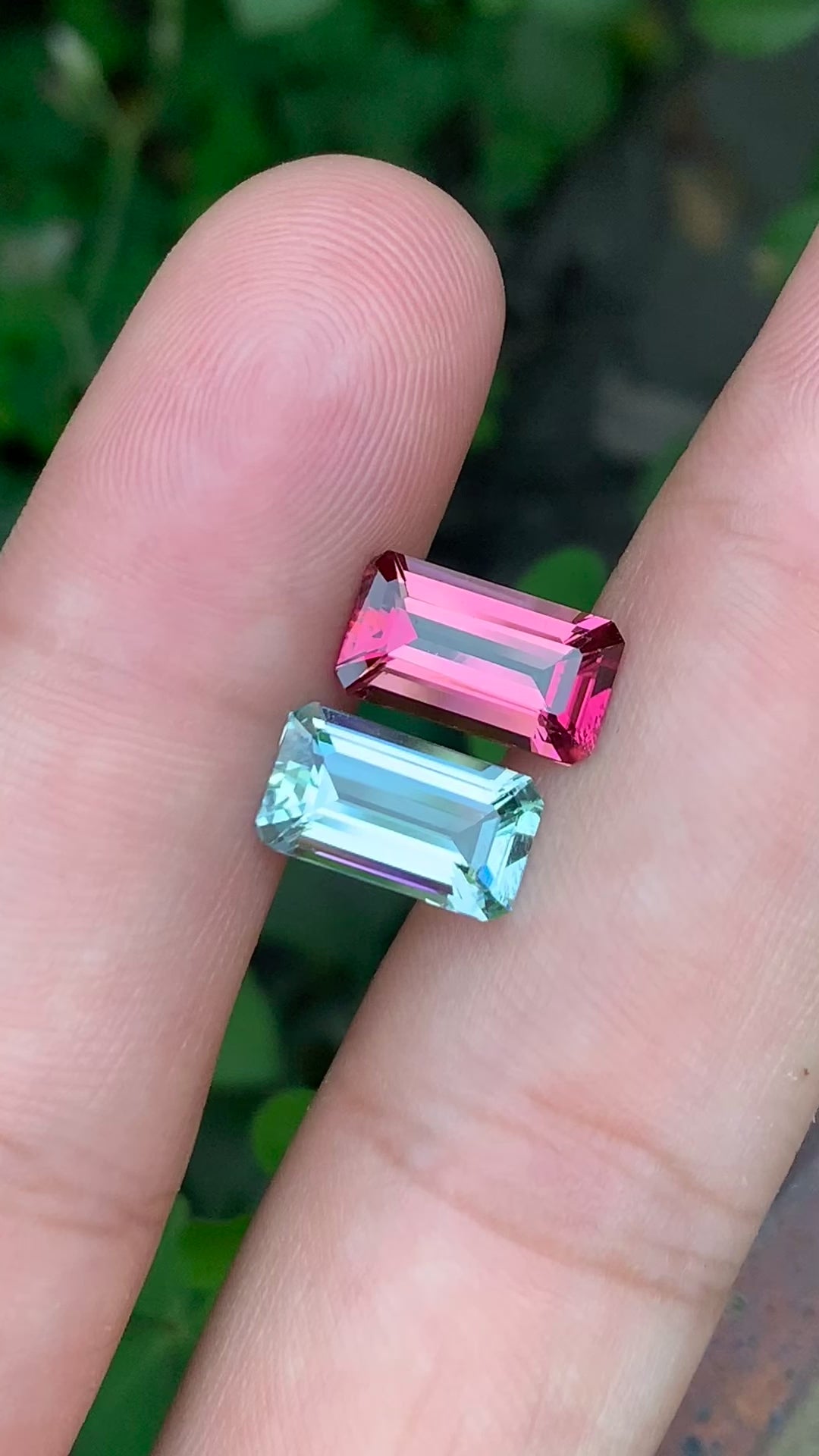 5.83 Carat Tourmaline And Aquamarine Reverse Pair Perfect For Jewelry (MX056)