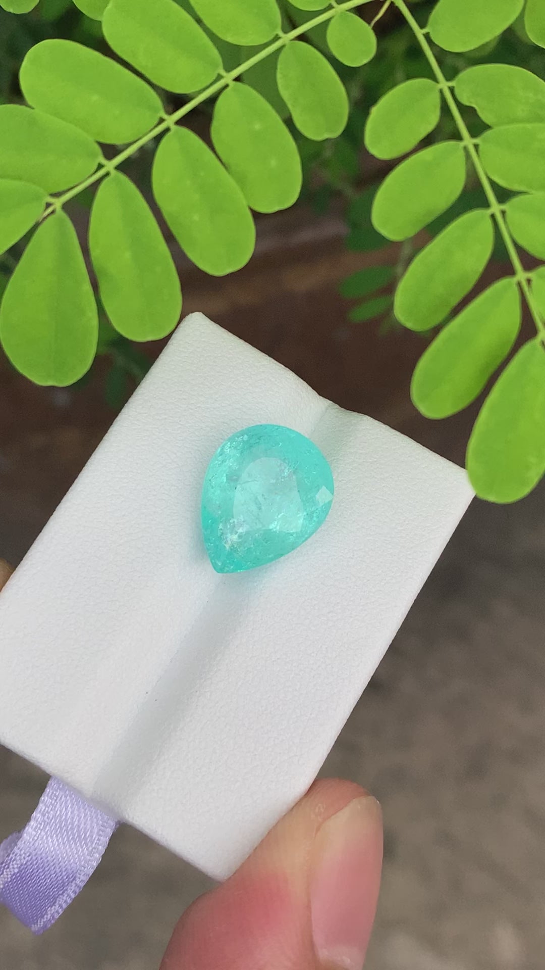 8.14 CARAT PEAR SHAPE NEON BLUE PARAIBA  (PR030)