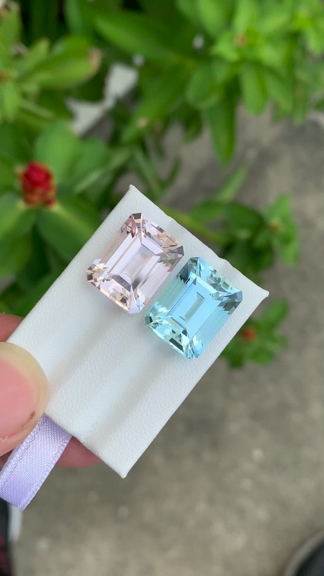 24.97 Carat Aquamarine & Morganite  Reverse Pair Perfect For Jewelry (MX004)