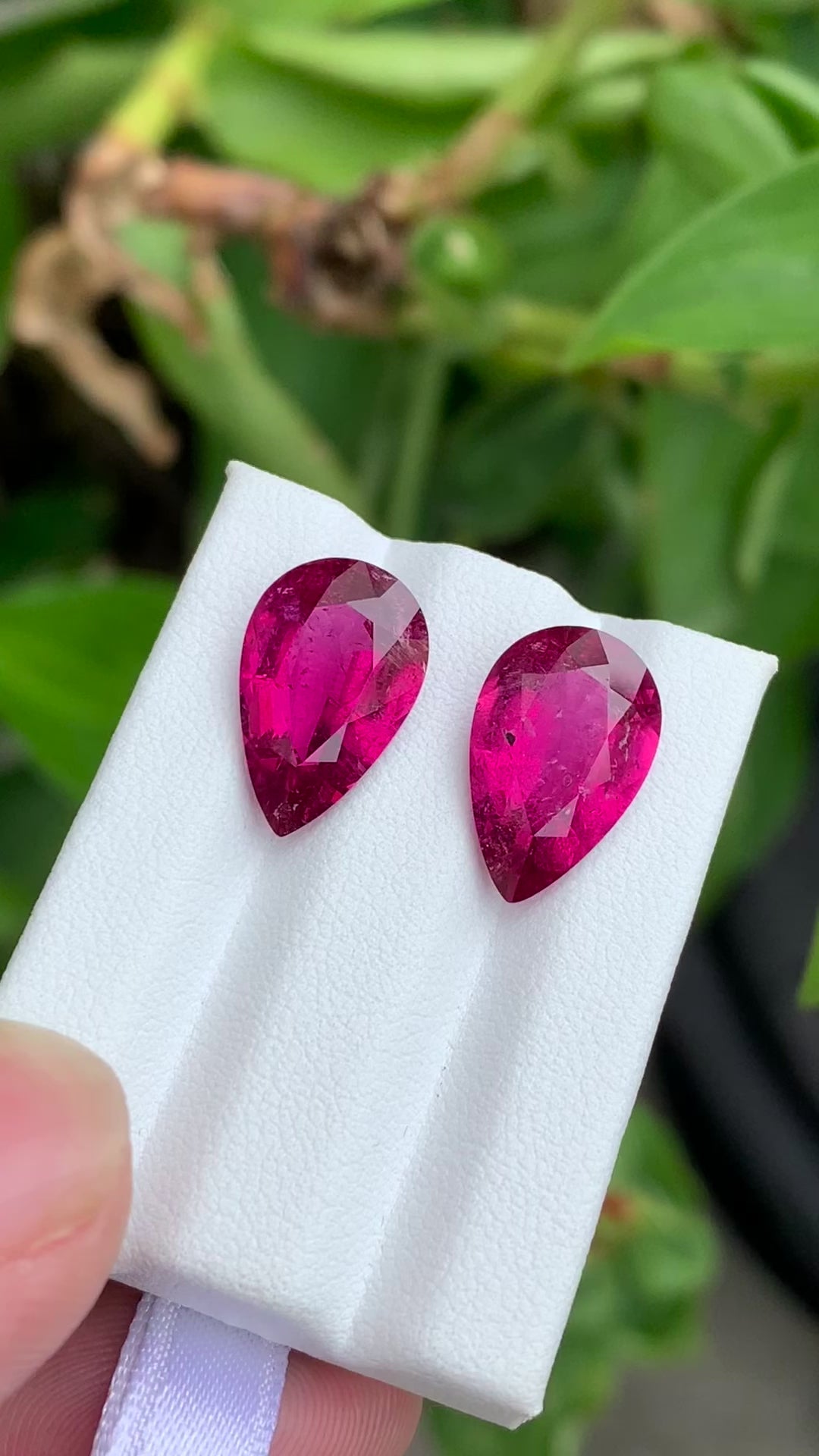 10.78 Carat Pear Shape Top Rubelite Pair For Earring  (RL115)