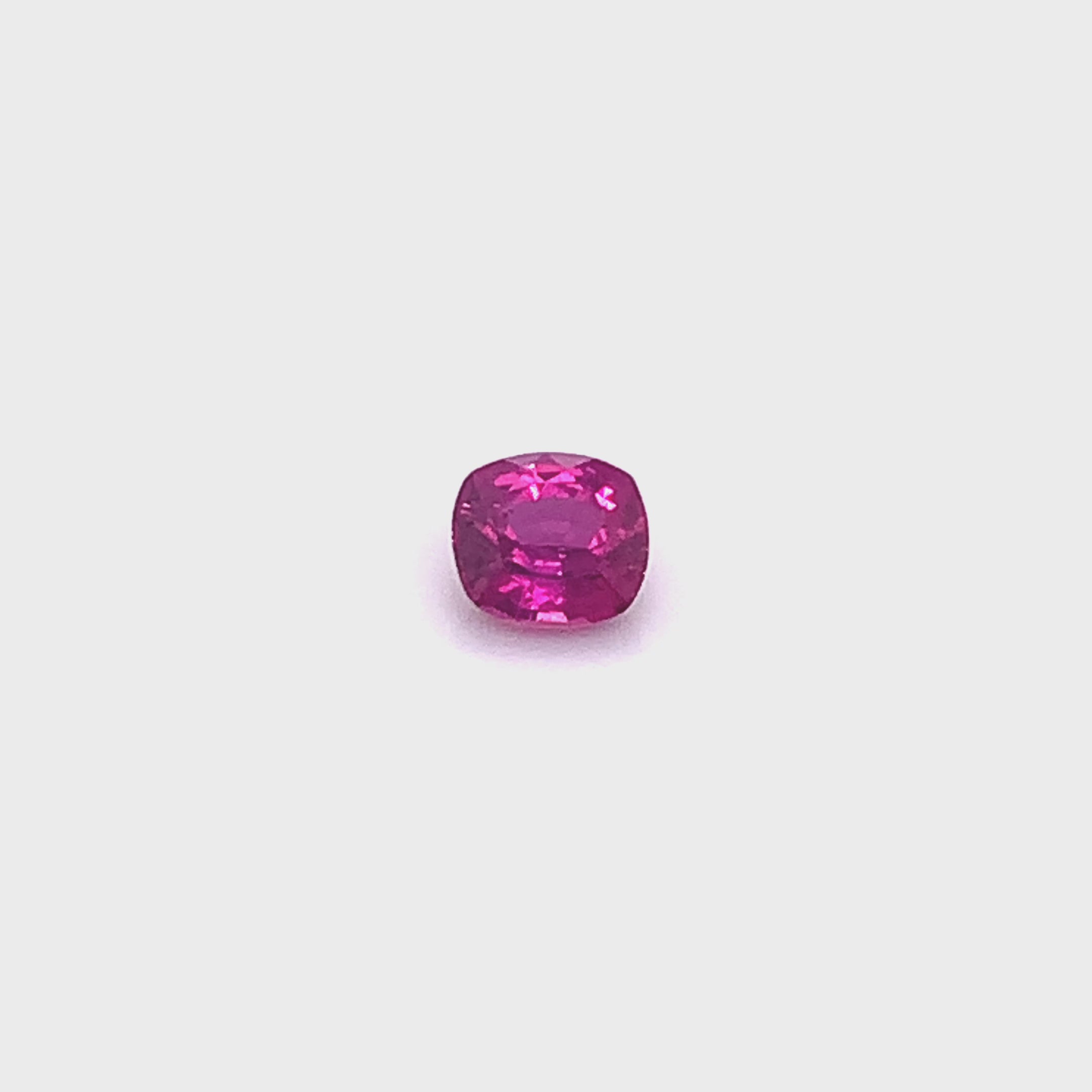 NO HEAT VIVID PINKISH RED MOZAMBIQUE RUBY BRILLIANT CUSHION STEP CUT 1.34CTS GEMSTONE (RY012)