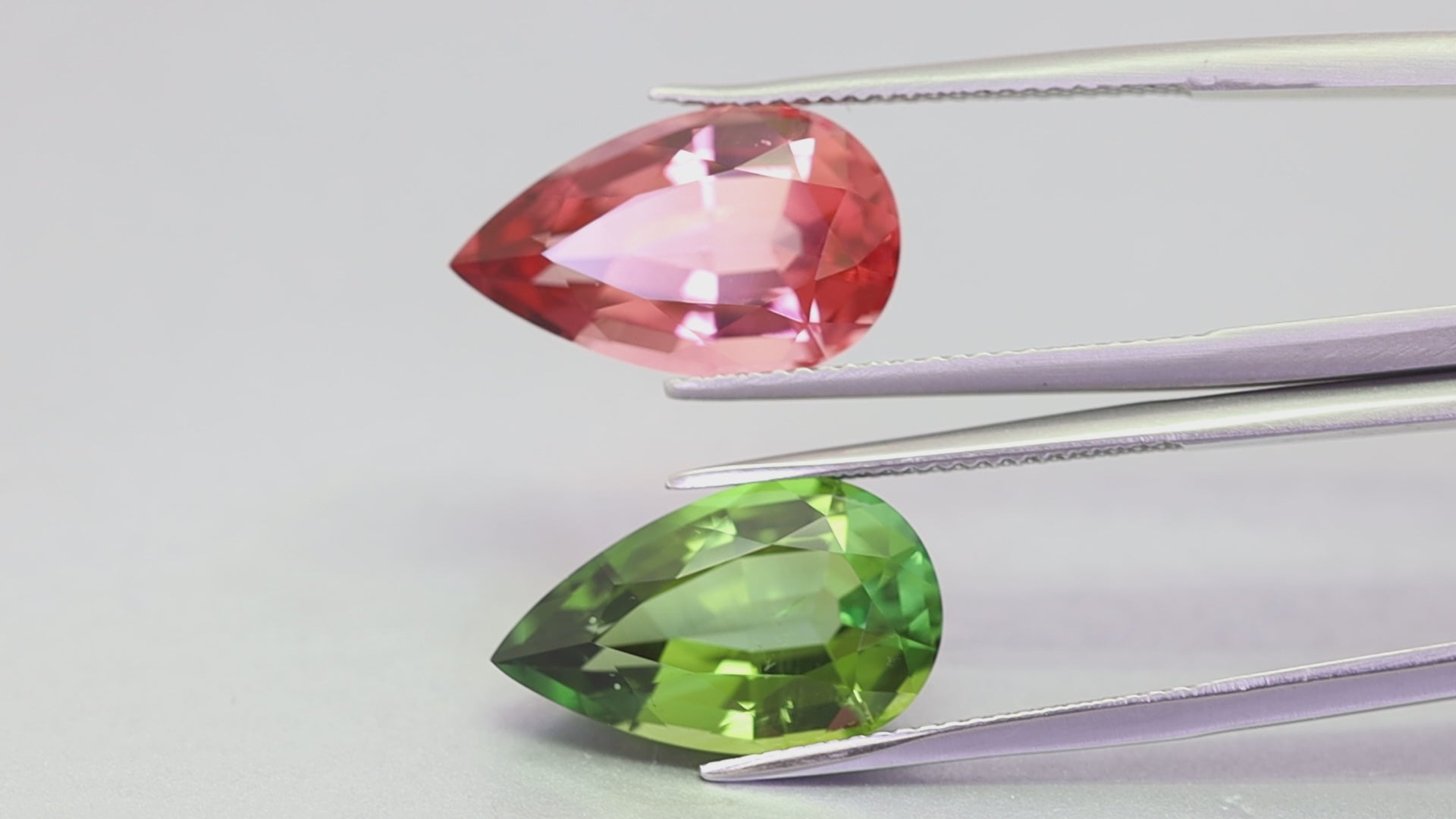 12.78 Carats Pink & Green Tourmaline Reverse Pair (TR269)