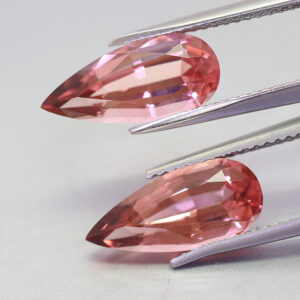 5.04Carats Pink Tourmaline Long Pear Matching pair(TR292)