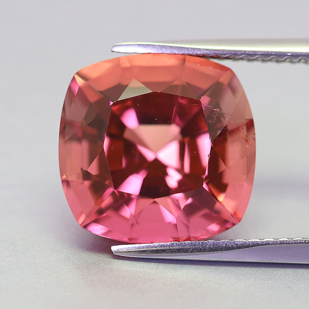6.86 Carats peach Pink Cushion Shape Tourmaline (TR181)