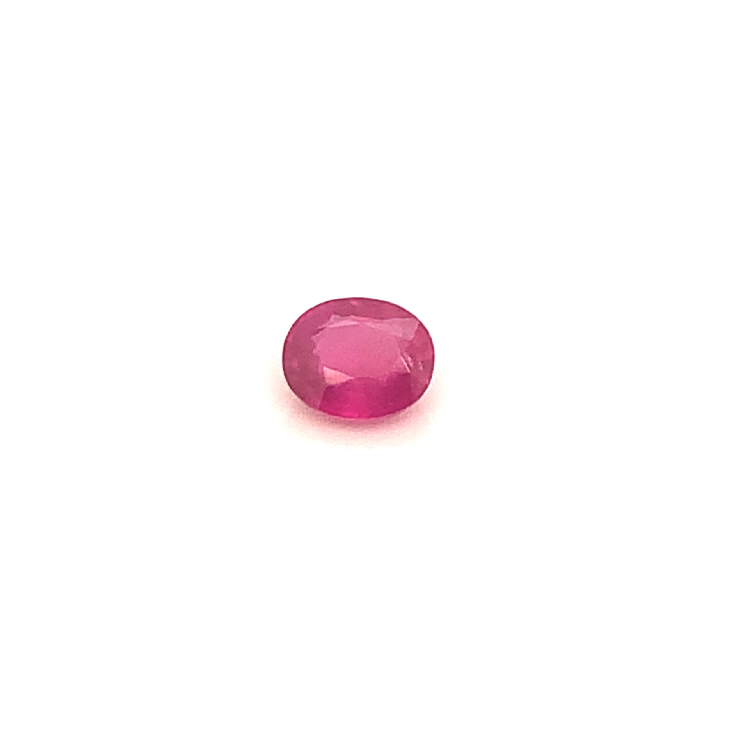 NO HEAT VIVID PINKISH RED RUBY OVAL CUT GEMSTONE (RY008)